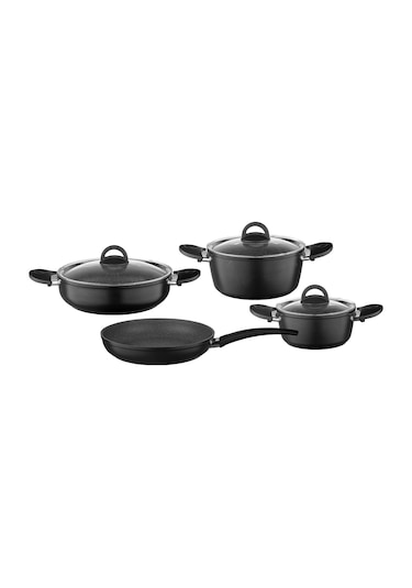 Leggno 7 Parça Granit Set 18 Cm & 22 Cm Derin Tencere Renkli