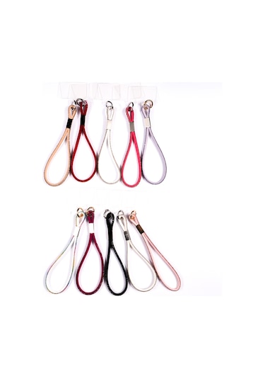 Noktaks - Cep Telefonu Yarım Taşlı Halat İp Cep Telefonu El Askısı 40cm T27073