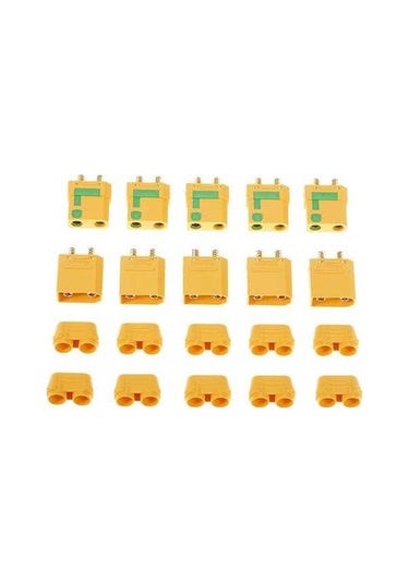 Besthome1 Amass Xt90 5+5 Adet Set, 10 Adet Altın Kılıf, 40a Akım