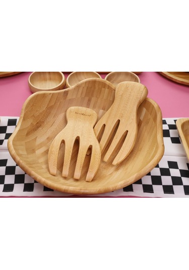 Atbyhome Meadow 6 Kişilik 31 Parça Doğal Bambu Kahvaltı Takımı Kahvaltı Seti Sunum Seti Bambu