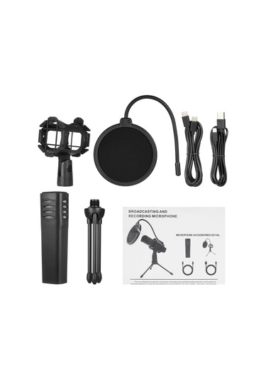 Youtek Profesyonel Kalp Şekilli Kondansatör Mikrofon Seti: Titreşim Önleyici Ve Pop Filtreli, Usb Kabloları Dahil, Bilgisayar Ve Telefonlar İçin.