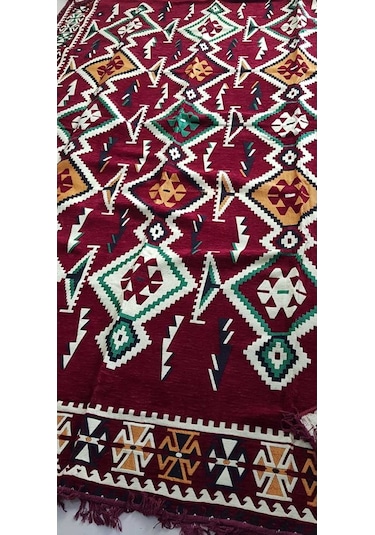 Coton Şark Köşesi Antep Anadolu Desenli Kilim Bordo 200 x 300 CM