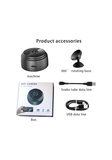 Yifomall 3 Adet Siyah 1080p Wifi Güvenlik Kamerası - Enternetli Ev/ofis İzleme, Hareket Algılama, İnfrafed Gece Görüşü, Dijital Dv Fonksiyonu