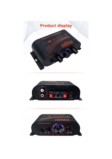 Aubyhe Ev Ve Araba Taşınabilir 2x20w Mini Güçlendirici, 4-16ω, Tiz Ve Bass Kontrol, Pil Ve Şarj Adaptörsüz 135x75x45mm
