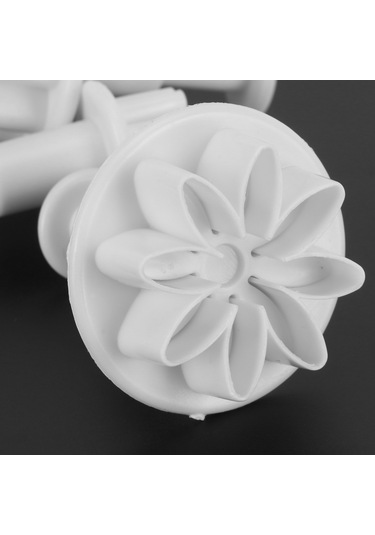 Vkemall 4 Adet Çiçek Şekilli Plastik Kek Bisküvi Dekorasyon Kalıbı - Gıda Grubu, Yıkama Kolay, Dıy Pastane Aracı Diğer