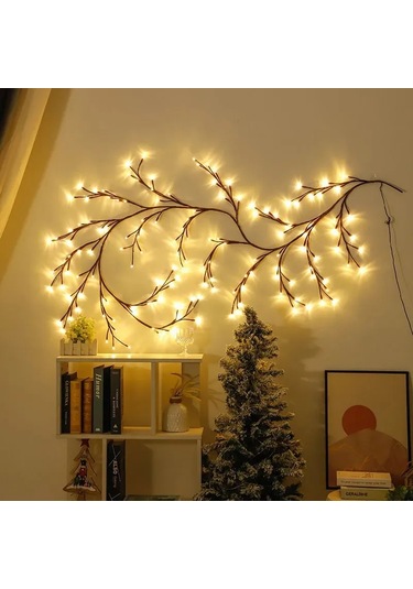 Suofeng 1.6m Led Dal Işıklı Simülasyon Süper Yay, 72 Led Usb Girişli 8 Fonksiyonlu Odalar İçin Dekoratif Atmosfer Işığı Ip45 Sıcak Beyaz