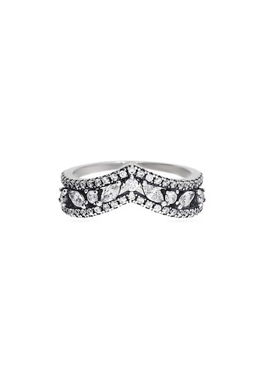 Kadın Koyu Renk Parlak Taç Model Gümüş Yüzük Silver