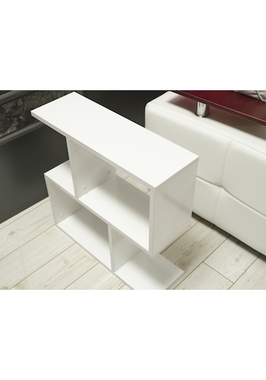 Alfa Yan Sehpa Kitaplık Beyaz