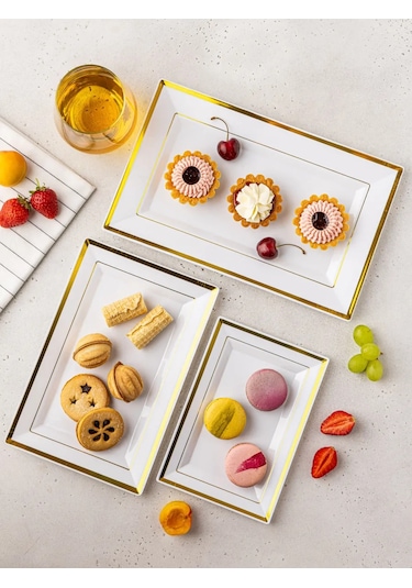 Family Co. Tek Kullanımlık Plastik Servis Tabakları Seti 6 Adet. 210113081 100 adet