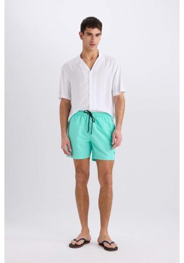 DeFacto File Astarlı Kısa Boy Deniz Şortu N0131AZ25HSGN1101