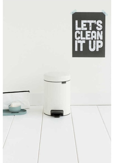 Çöp Kovası, Pedallı, Soft, 3lt - Beyaz Paslanmaz Çelik