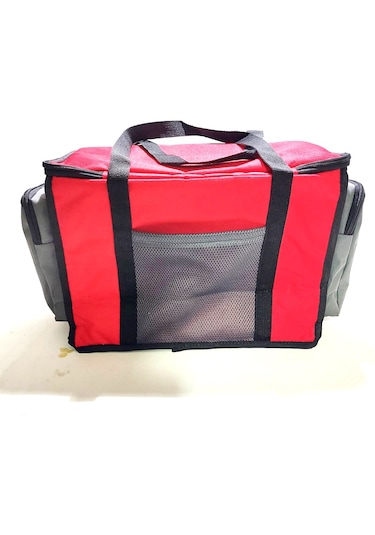 Newbag Yandan Cep Yalıtımlı Soğutucu El Askılı Kamp Çanta-krm Gri Kırmızı - Gri