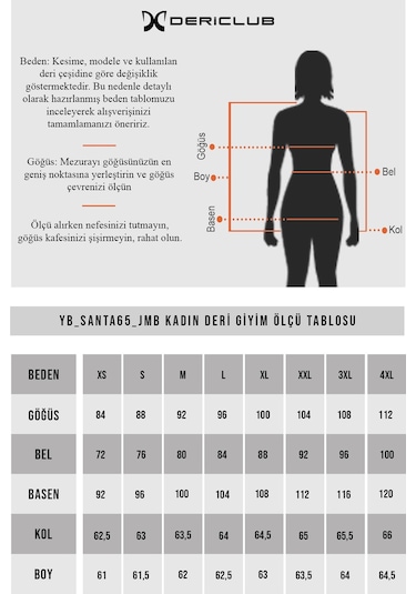 Dericlub Santa/65 Jumbo Model Gerçek Deri Kadın Mont Siyah