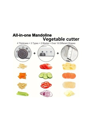 Dashanshop Beyaz 1 Takım Manuel Sebze Dilimleyici Paslanmaz Celik Ayarlanabilir Kalinlik Ergonomik Sap Beyaz