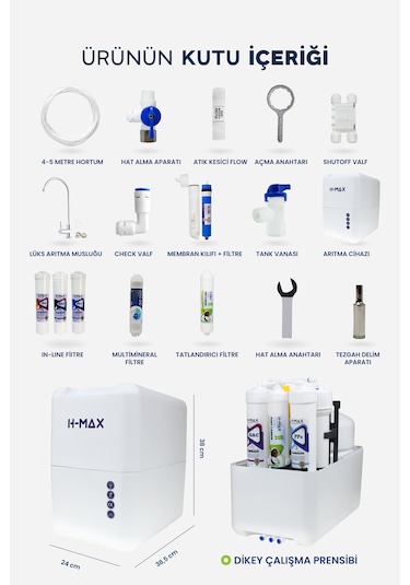 8l Çelik Tank 15 Aşama Multi Mineral B3510 Su Arıtma Cihazı