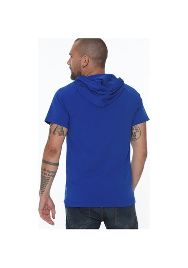 T8570 Dewberry Kapşonlu Erkek T-shırt-saks Saks