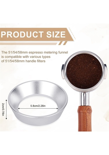 58mm Espresso Dozaj Hunisi Disk Ekran Takımı 2 Filtreli Gümüş