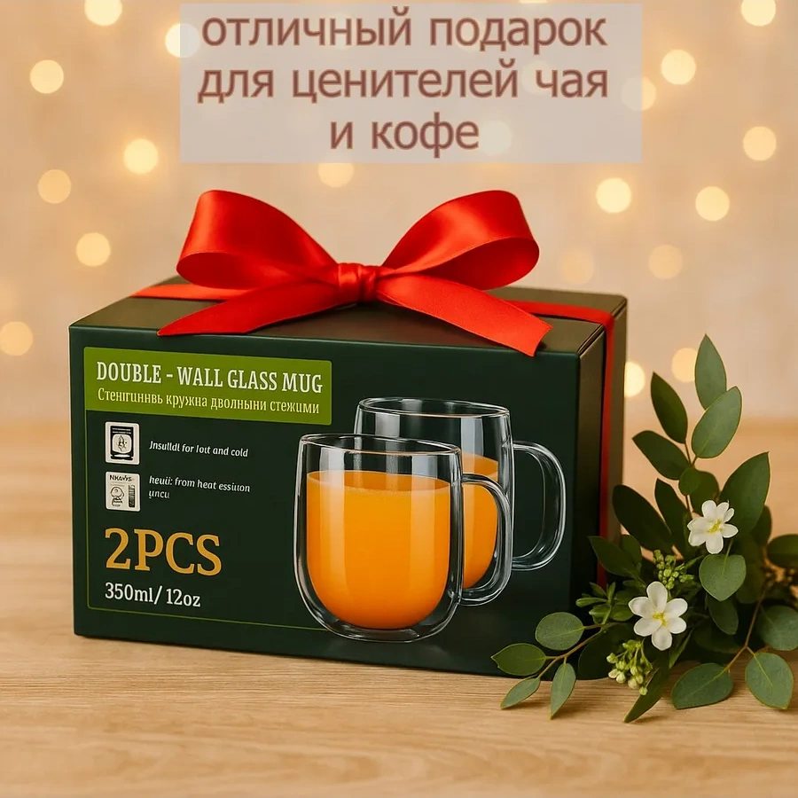 Cnglass Kapuçino Ve Latte İçin Çift Duvarlı Kupa 355 Ml 2 Adet. 7285385 Beyaz