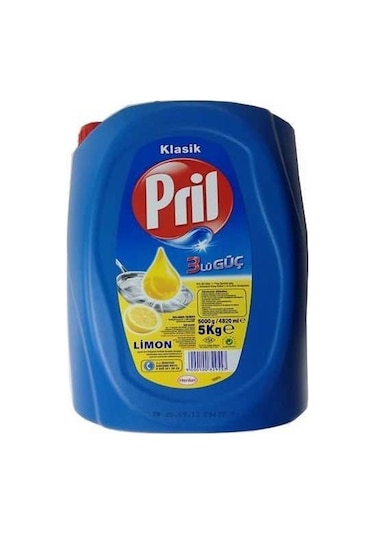 Pril Sıvı Bulaşık Deterjanı 3'lü Güç Limon 5 KG