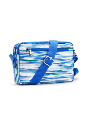 Kıplıng Abanu M Orta Boy Omuz Çantası Desenli Dıluted Blue Çok Renkli