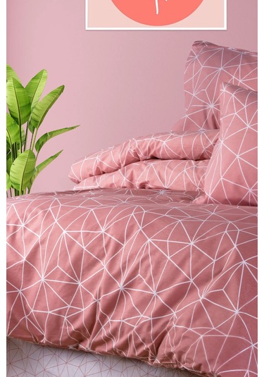 Aytunç Lotus %100 Pamuklu Tek Kişilik Nevresim Takımı 160x220 Cm Pudra