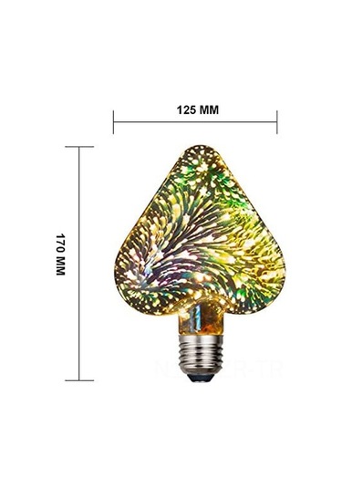 Geeroyoo E27 Led Renkli Atışlı Kalp Işığı, Cam Ve Aluminyum Gövde, 4w 500lm, 85-265v, 50000 Saat Ömür Gümüş