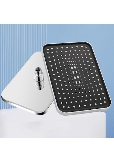 Siyah Yağmur Biçimli Duş Başlığı Yüksek Basınçlı Paslanmaz Çelik Yağış Duş Başlığı Büyük Şelale Banyo Kare Duş Başlığı Duş Severler İçin Siyah