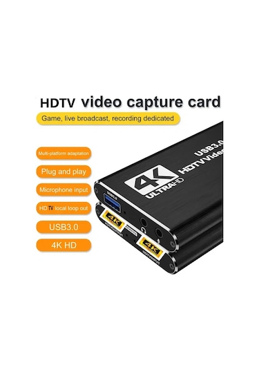 Boatshop1 Balabaxer 4k Hdtv Video Yakalama Kartı Hd Tv Kablosu İle 1080p 60fps Usb 3 Tak Çalıştır