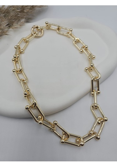 Altın Kaplama Tifany Taşlı Kolye Altın