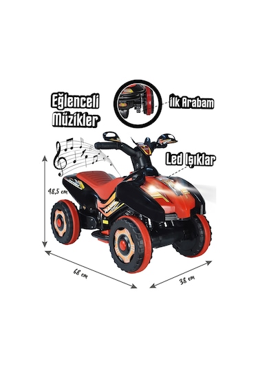 Pratikko Led Işıklı Müzikli Akülü Atv Bej