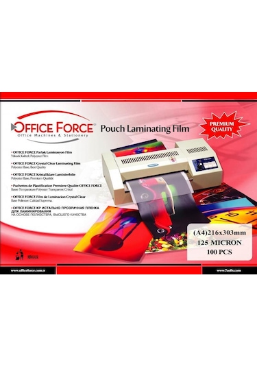Office Force 125 Mic.a4 216x303 Parlak Laminasyon Filmi 100 Lü