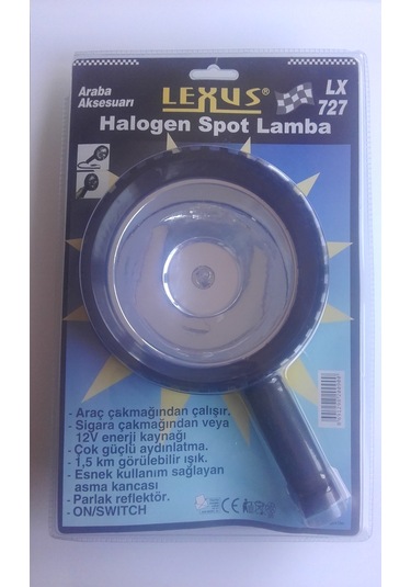 Spot Fener Lx-727 Halojen Araçtan Kullanılan Güçlü Aydınlatma Siyah
