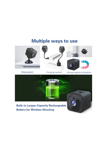 Ximistore9 As02 Mini Wifi Kamera, 1080p Hd Gece Görüşü, Hareket Algılama, Gerçek Zamanlı İzleme, Döngü Kaydı, Sadece 2.4ghz Wifi Desteği Diğer