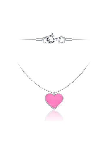 Lucente Balıkçılık İpi Kolye Kalp 925 Ayar Gümüş 332485068 Pembe