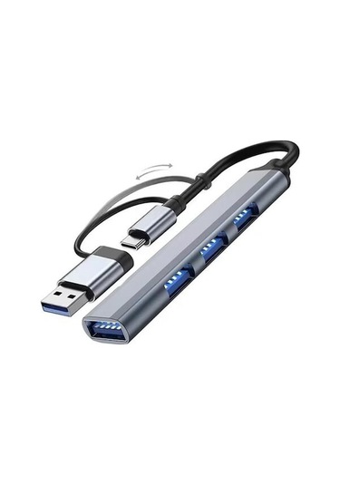 Xuweiwei 2'si 1 Arada Usb 3.0 Hub, 4 Port Type-c Usb 3.0 Hub,