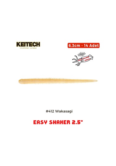Keitech Easy Shaker 6.3cm 2.5" 412 Wakasagi Kokulu Silikon Kurt