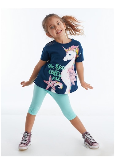 Denokids Mushi Denizatı Unicorn Kız Tunik Takım Çok Renkli