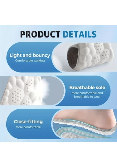 Fochsia Unisex Adım Atan Siyah Yastıklı Ayakkabı Tabanlığı Eu 35-36 Hafızalı Köpük Masaj