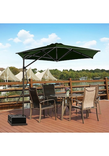Sahra 250/6 Yandan Gövdeli Bahçe Şemsiyesi - Koyu Yeşil Koyu Yeşil