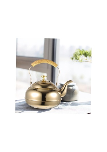 Basit Tasarım Paslanmaz Çelik Çaydanlık 1l Kapasite Tealeaaves Sünleşen Mutfak Çay Su Isıtıcısı Çelik