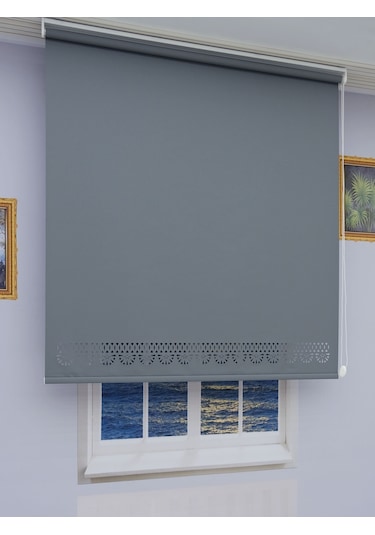 Lazer Stor Perde - İthal Mat Kalın Stor Koyu Gri