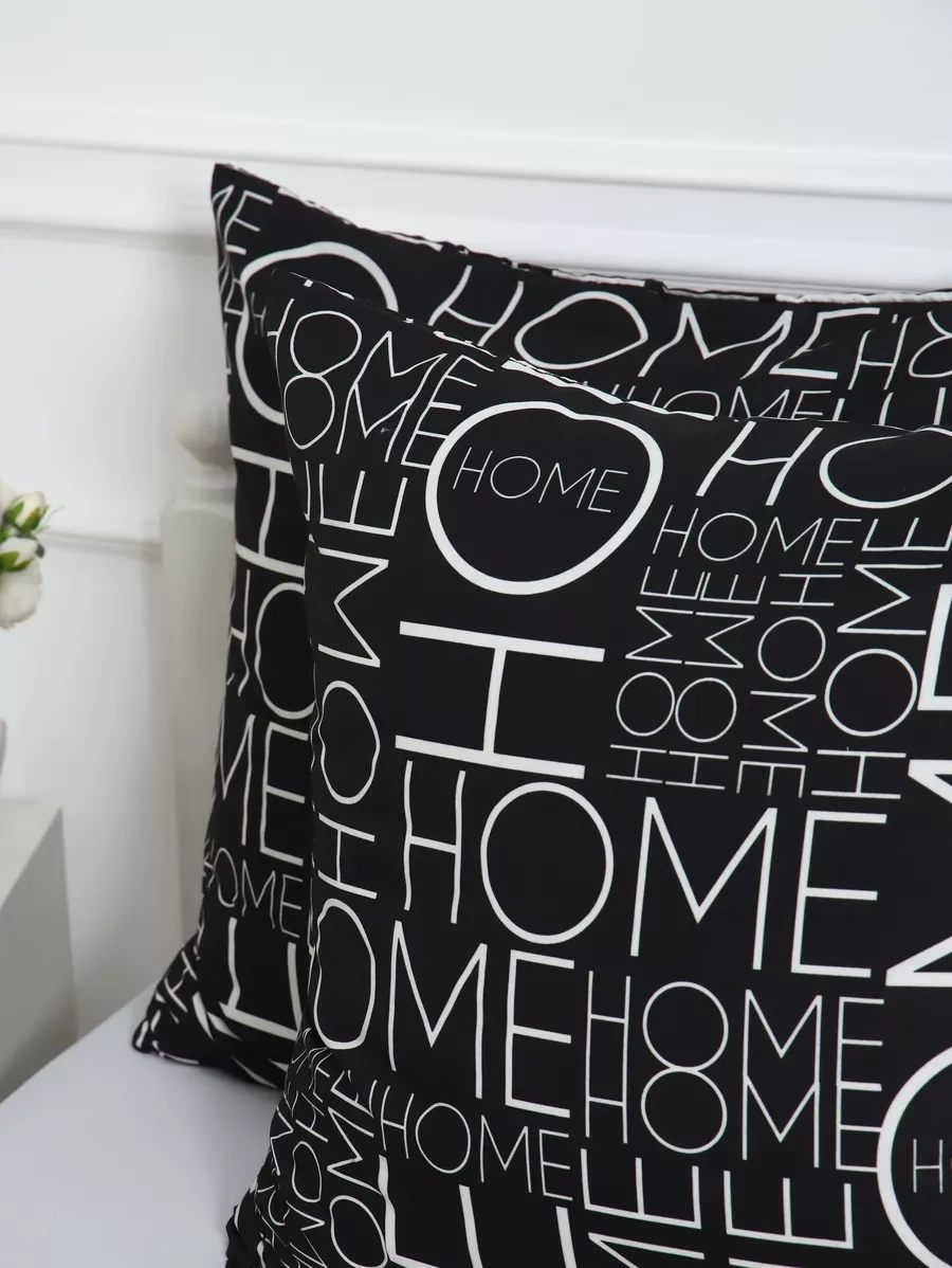 Inteteks Fermuarlı Yastık Kılıfları 70x70 2 Adet Polysaten 237018405 Siyah Mat