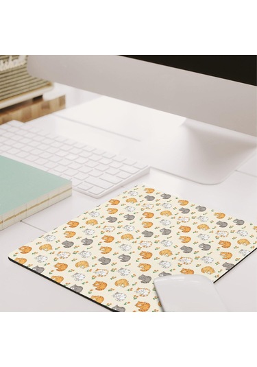 Durable Cat Desenli Mouse Pad 27x32cm, Kaymaz Rubber, Suya Dayanıklı-a48