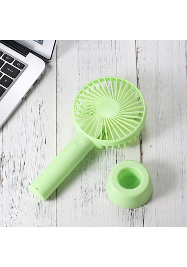 Ranyeek Usb Çalışır Masaüstü/el Tutulu Ev-ofis Seyahat Fanı, 3 Hız Ayarı, Yeşil Pil Yok