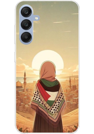 Samsung Galaxy A25 Uyumlu Filistine Özgürlük Kız Baskılı Silikon Kılıf Renkli