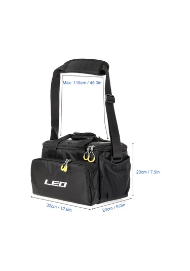 Xindoker Siyah Kalınlaşmış Kareli L32 Luya Çanta - 1680d Nilon Malzeme İle Geniş Ve Düzenli Olta Eşyası Depolama