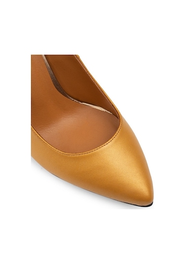 Deery Hakiki Deri Sarı Kadın Stiletto Sarı