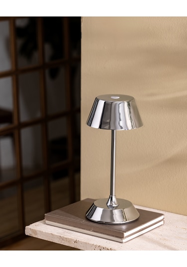 Madame Coco Bernelle Dokunmatik Abajur - 13 Cm - Silver Gri