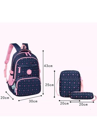 Sones 3 Psc/sets Genç Kızlar İçin Moda Okul Sırt Çantası Koyu Mavi