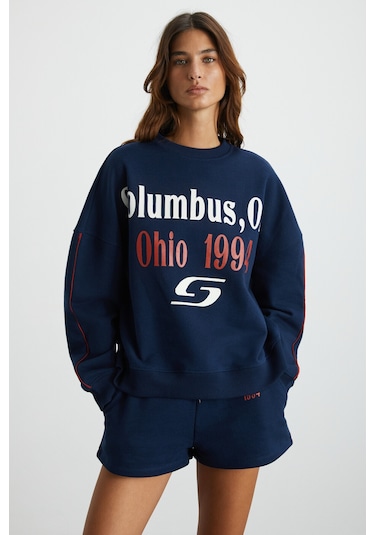 KEIRY 3 İplik Kadın Koyu Mavi Sweatshirt